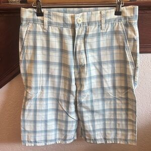 Hurley Light Blue and White Plaid Men's Size 31 Casual Shorts Preppy Skater